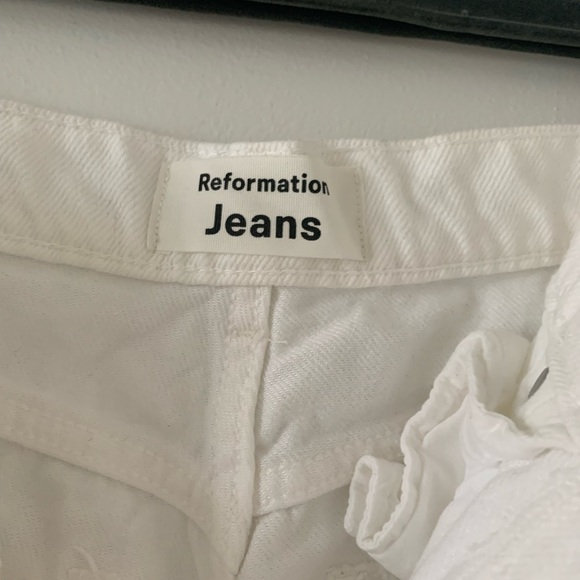 Reformation White Straight Leg Jeans - Picture 3 of 5